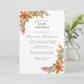 Herbst Boho Rustikale Babyparty Einladung (Stehend Vorderseite)