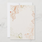 Herbst Boho Wasserfarben Blume Tee fest Einladung (Rückseite)