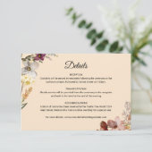 Herbst-Boho-Wildblume Begleitkarte (Stehend Vorderseite)