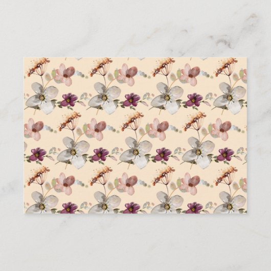 Herbst-Boho-Wildblume Begleitkarte (Rückseite)