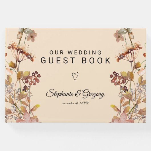 Herbst-Boho-Wildblume Gästebuch (Vorderseite)