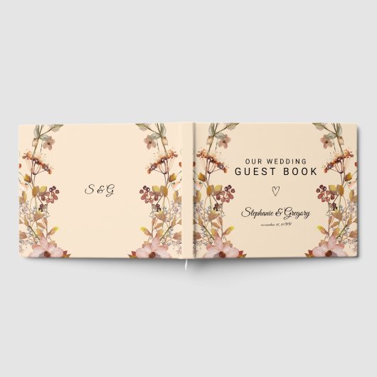 Herbst-Boho-Wildblume Gästebuch (Voll)