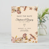 Herbst-Boho-Wildblume Save The Date (Stehend Vorderseite)