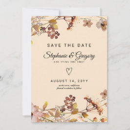 Herbst-Boho-Wildblume Save The Date