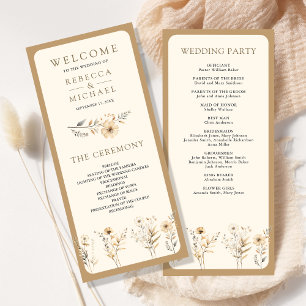 Herbst Boho Wildblumen Hochzeitsprogramm