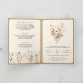 Herbst Boho Wildblumen QR-Code Hochzeit Einladung (Innenseite)