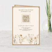 Herbst Boho Wildblumen QR-Code Hochzeit Einladung (Rückseite)