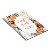 Herbst-Bordeaux und orangefarbene Blumen Notizblock (Rechte Seite)