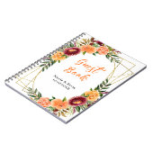 Herbst-Bordeaux und orangefarbene Blumen Notizblock (Linke Seite)