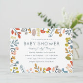 Herbst Botanical Baby Shower Einladungen (Stehend Vorderseite)