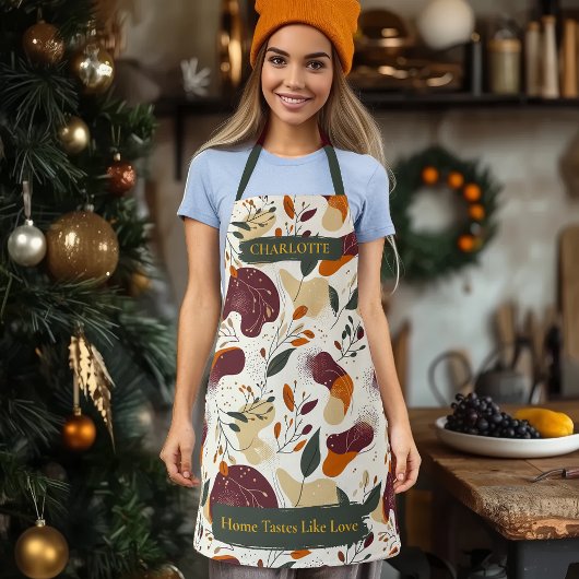Herbst Botanical Muster Schürze mit individuellem