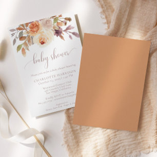 Herbst Botanical Terrakotta Babyparty Einladung