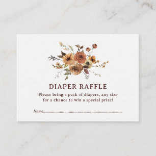 Herbst Botanische Herbst-Kürbis-Windel-Raffle Begleitkarte