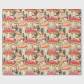 Herbst Botanischer Pilz Goblincore Geschenkpapier (Flach)