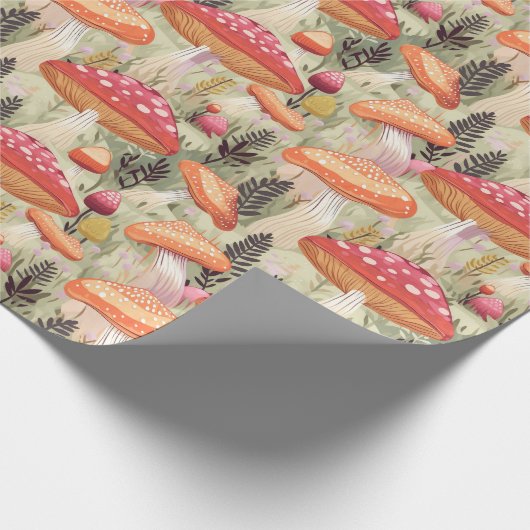 Herbst Botanischer Pilz Goblincore Geschenkpapier (Ecke)