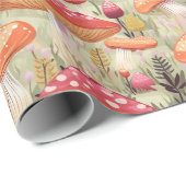 Herbst Botanischer Pilz Goblincore Geschenkpapier (Rolleneckpunkt)