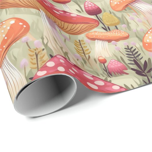 Herbst Botanischer Pilz Goblincore Geschenkpapier (Rolleneckpunkt)
