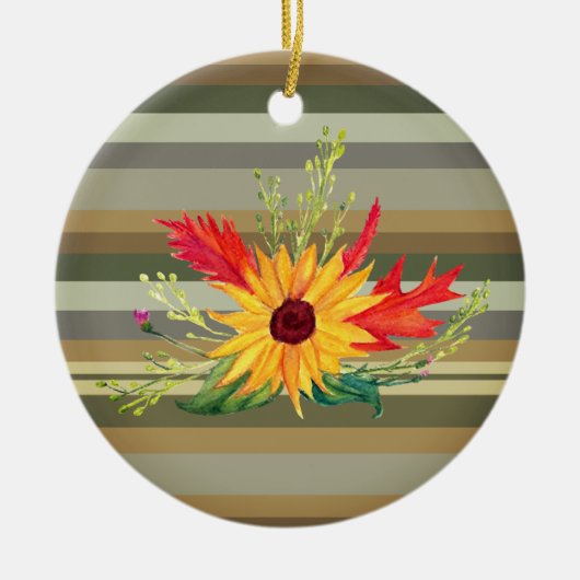 Herbst Bouquer Sonnenblume Herbst Dekorative Ornam Keramik Ornament (Vorne)