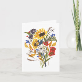 Herbst Bouquet Ernte Herbst Notecard Sonnenblumen