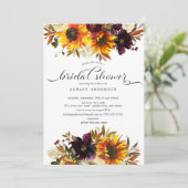 Herbst Bouquet Sonnenblumen Blumen Einladung (Stehend Vorderseite)