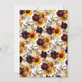 Herbst Bouquet Sonnenblumen Blumen Einladung (Rückseite)