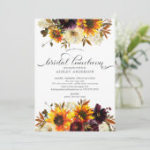 Herbst Bouquet Sunflowers Einladung (Stehend Vorderseite)