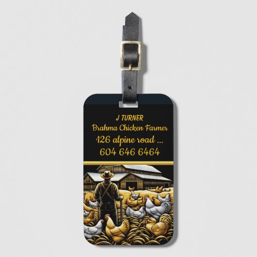 Herbst Brahma Chicken Bauer Gepäckanhänger (Vorderseite Vertikal)