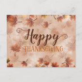 Herbst braune Blätter glücklich Erntedankfest Feiertagspostkarte (Vorderseite)