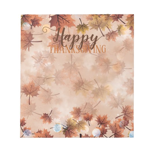Herbst braune Blätter glücklich Erntedankfest Notizblock (Vorderseite)
