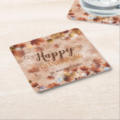 Herbst braune Blätter glücklich Erntedankfest Rechteckiger Pappuntersetzer (angewinkelt)