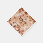 Herbst braune Blätter glücklich Erntedankfest Serviette (Ecke)