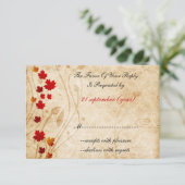 Herbst braune Hochzeitkarten RSVP Karte (Stehend Vorderseite)