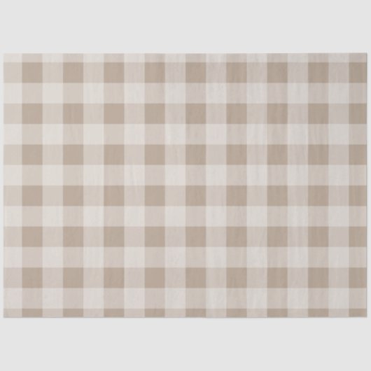 Herbst braune Taupe Kariertes Muster Seidenpapier (Vorderseite)