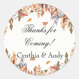 Herbst Brautparty Bevorzugung von Stickern Runder Aufkleber