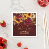 Herbst Brautparty burgundy Rose Sonnenblumen Serviette (Beispiel)