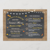 Herbst Brautparty Chalk Itinerary Bachelorette Programm (Vorderseite)