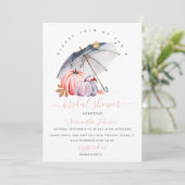 Herbst Brautparty einladen, Pumpkin einladen, Herb Einladung (Stehend Vorderseite)