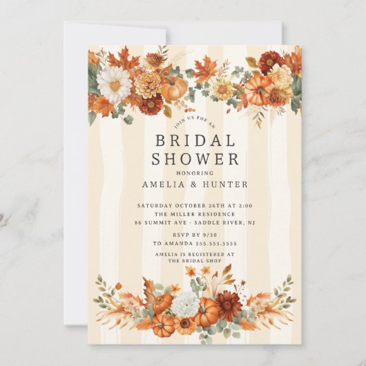Herbst-Brautparty Einladung (Vorderseite)