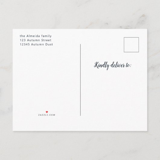 Herbst Brautparty Fall Liebe Einfache Wasserfarbe Einladungspostkarte (Rückseite)