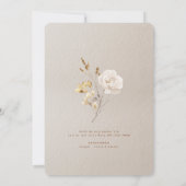 Herbst Brautparty Gown Einladung mit Florals (Rückseite)