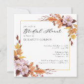 Herbst-Brautparty-Herbst-Blumenschrift Elegante Einladung (Vorderseite)