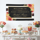 Herbst Brautparty Herbst Rote Flora Streifen Banner