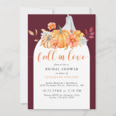 Herbst Brautparty Herbstpumpenfall in Liebe Einladung (Vorderseite)