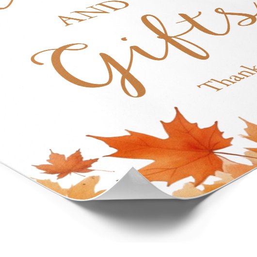 Herbst-Brautparty-Karten und -Geschenke Poster (Ecke)