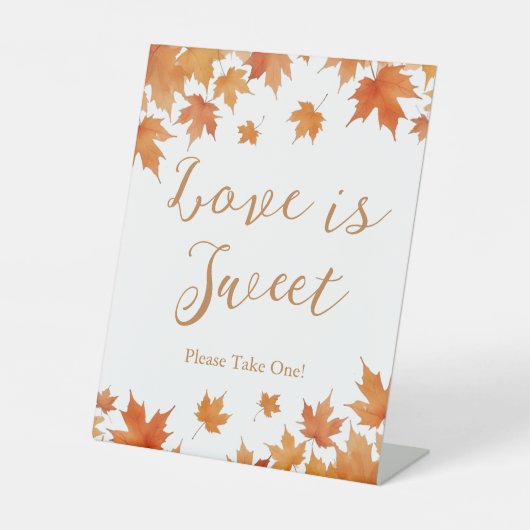 Herbst Brautparty Liebe ist süße Gefälligkeit Sockelschild (Vorderseite)