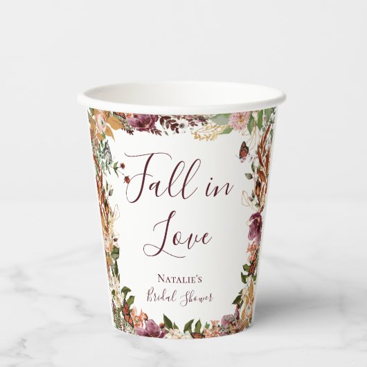 Herbst-Brautparty Pappbecher (Vorderseite)