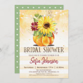 Herbst Brautparty, Sonnenblumen & Kürbiskur Einlad Einladung (Vorne/Hinten)