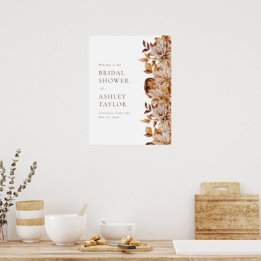 Herbst Brautparty Willkommen Poster (Küche)