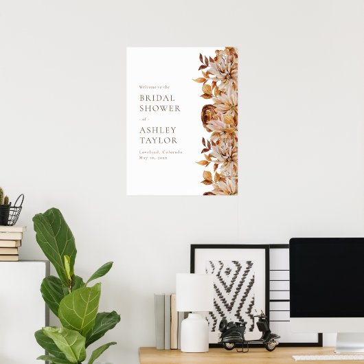 Herbst Brautparty Willkommen Poster (Heimbüro)