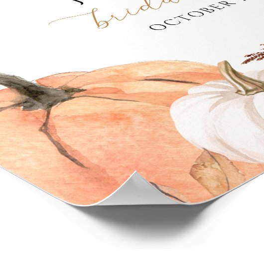 Herbst-Brautparty-Willkommensschild, Herbstdusche Poster (Ecke)